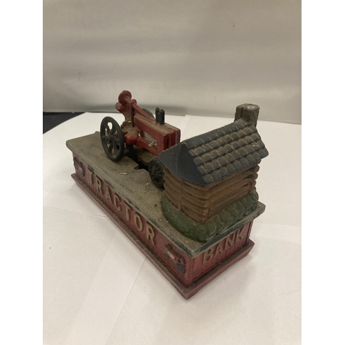 148 - A VINTAGE STYLE CAST TRACTOR MONEY BANK