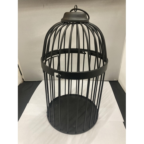 160 - A METAL BIRD CAGE HEIGHT APPROX 40CM