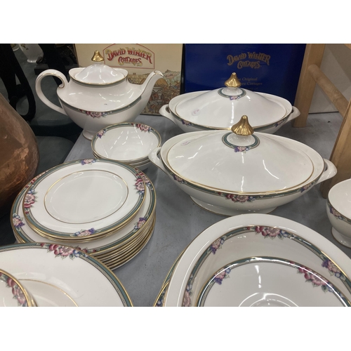 165 - A ROYAL DOULTON 'ORCHARD HILL' SECONDS DINNER SERVICE TO INCLUDE VARIOUS SIZES OF PLATES, LIDDED TUR... 