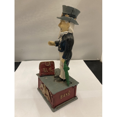 223 - A CAST VINTAGE STYLE 'UNCLE SAM' MONEY BANK