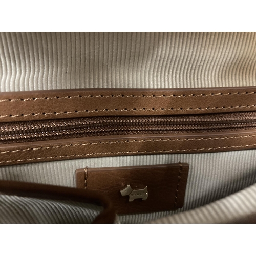 233 - A VINTAGE TAN COLOURED RADLEY BAG WITH COVER