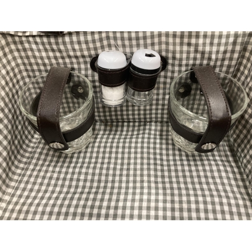 234 - A PICNIC BASKET TO INCLUDE ACCESSORIES