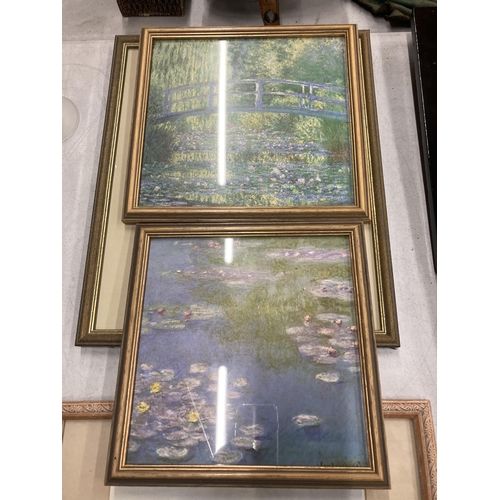 244 - FOUR FRAMED PRINTS TO INCLUDE TWO MONET