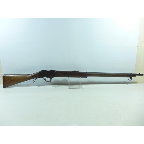 306 - AN OBSOLETE CALIBRE MID 19TH CENTURY MARTINI HENRY ACTION RIFLE, 84.5CM BARREL, TOTAL LENGTH 127CM, ... 