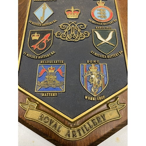 475 - A 50TH MISSILE REGIMENT ROYAL ARTILLERY PLAQUE, H - 30CM