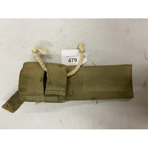 479 - A BRITISH ARMY CANVAS BAYONET SCABBARD HOLDER