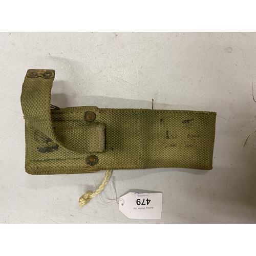 479 - A BRITISH ARMY CANVAS BAYONET SCABBARD HOLDER