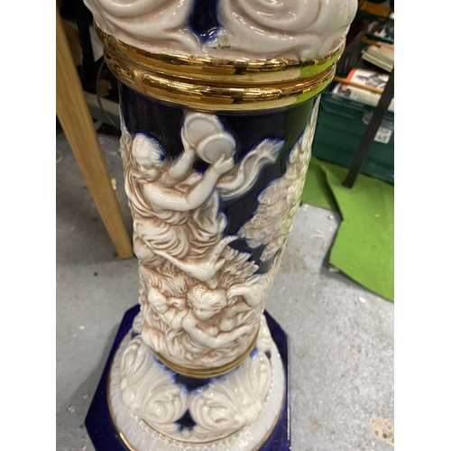 90 - A LARGE NEO CLASSICAL STYLE ITALIAN JARDINIERE PLANTER ON STAND, HEIGHT 92CM