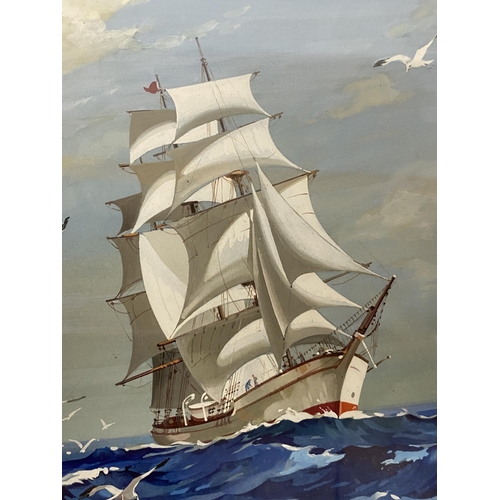 91 - A HORACE WALTON MARITIME / NAVAL OIL PAINTING OF A GALLEON SHIP, SIGNED LOWER RIGHT CORNER, 31 X 28C... 