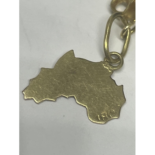 508 - A PAIR OF 18 CARAT GOLD MAP OF AFRICA EARRINGS GROSS WEIGHT 2.17 GRAMS