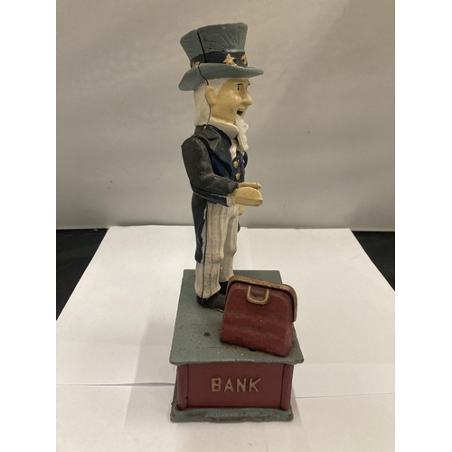 223 - A CAST VINTAGE STYLE 'UNCLE SAM' MONEY BANK