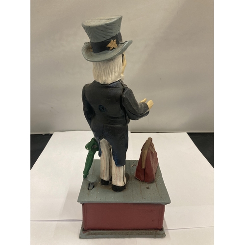 223 - A CAST VINTAGE STYLE 'UNCLE SAM' MONEY BANK