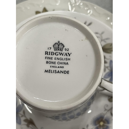 295 - A QUANTITY OF CHINA CUPS, SAUCERS, PLATES AND SUGAR BOWL TO INCLUDE RIDGWAY 'MELISANDE'