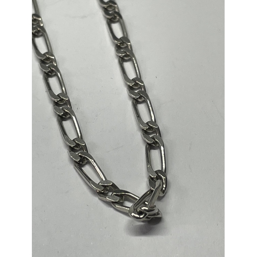 578 - A SILVER FIGARO NECKLACE LENGTH 20 INCHES