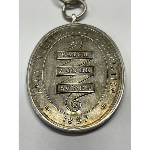 598 - AN 1897 ARMY MEDAL INDIA ARMY TEMPERANCE ASSOCIATION IN A PRESENTATION BOX