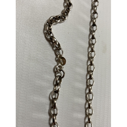 599 - A SILVER BELCHER CHAIN NECKLACE LENGTH 18 INCHES