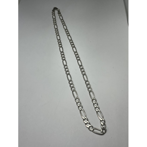 608 - A SILVER FIGARO NECKLACE LENGTH 20 INCHES