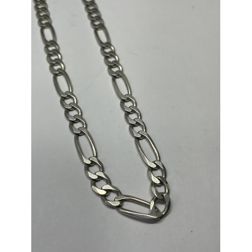 608 - A SILVER FIGARO NECKLACE LENGTH 20 INCHES