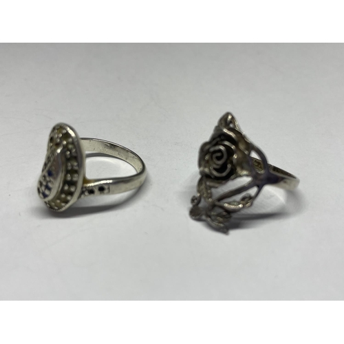 611 - TWO MARKED SILVER RINGS