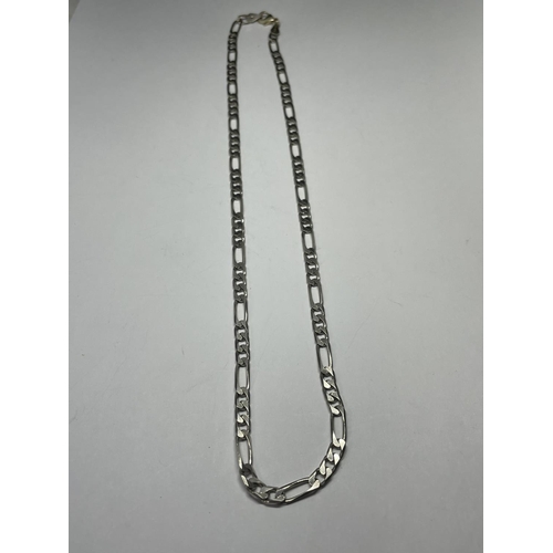 612 - A SILVER FIGARO NECKLACE LENGTH 20 INCHES