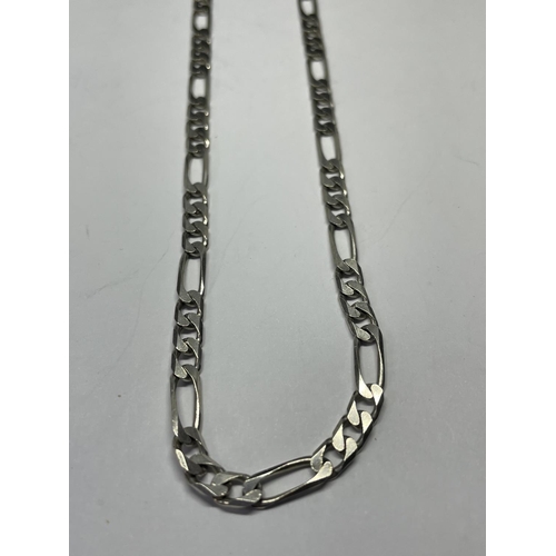 612 - A SILVER FIGARO NECKLACE LENGTH 20 INCHES