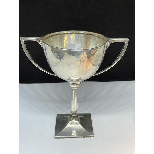 648 - A HALLMARKED SHEFFIELD TROPHY ENGRAVED