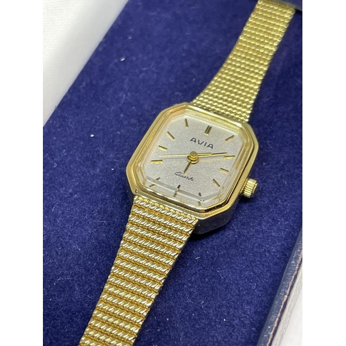 655 - A LADIES AVIA WRIST WATCH IN A PRESENTATION BOX SEEN WORKING BUT NO WARRANTY