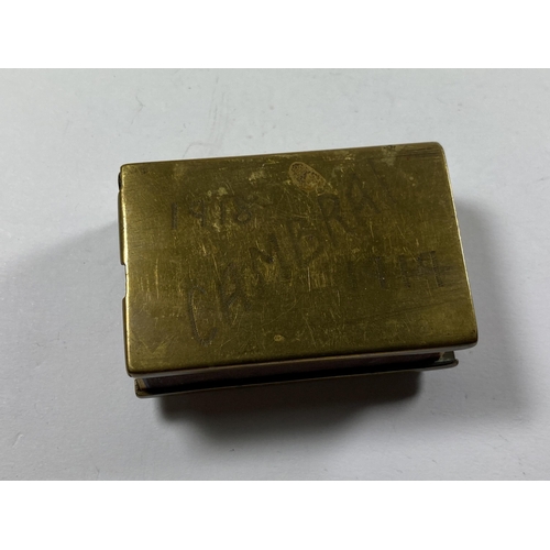 716 - A VINTAGE TRENCH ART MATCHBOX HOLDER