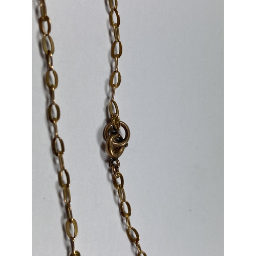 719 - A 9CT YELLOW GOLD NECKLACE, WEIGHT 2.06G