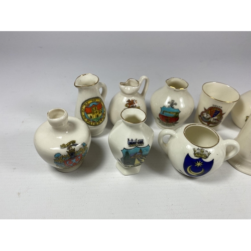 762 - ELEVEN PIECES OF ARCADIAN CRESTED WARE CHINA