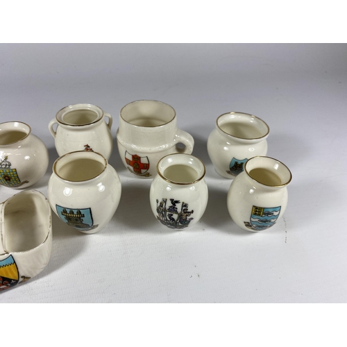 765 - TEN PIECES OF CRESTED WARE CHINA, W.H.GOSS ETC