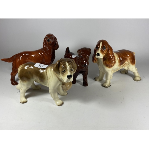 771 - A GROUP OF FOUR COOPERCRAFT CERAMIC DOG FIGURES