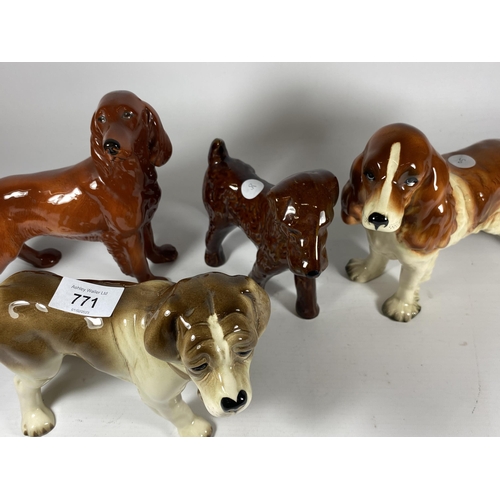 771 - A GROUP OF FOUR COOPERCRAFT CERAMIC DOG FIGURES