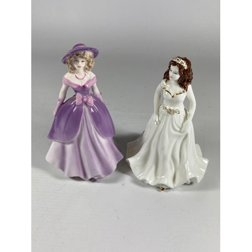 788 - TWO SMALL COALPORT POTTERY LADY FIGURES