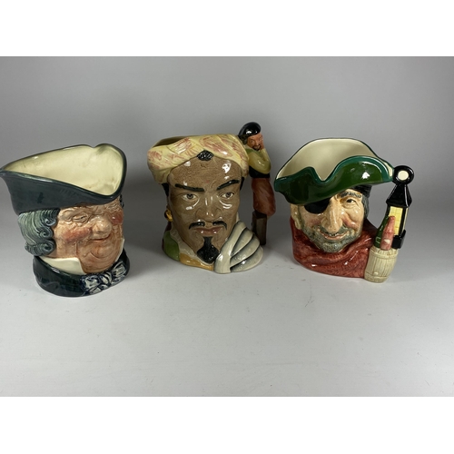 790 - THREE ROYAL DOULTON CHARACTER JUGS TO INCLUDE OTHELLO (SECONDS)