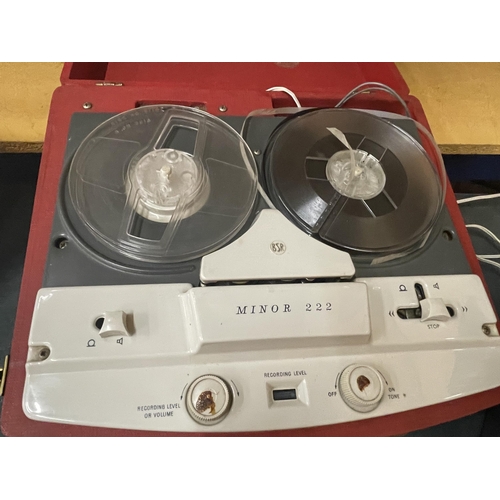 834 - A BSR MINOR 222 TAPE TO TAPE RECORDER IN GOOD CONDITION