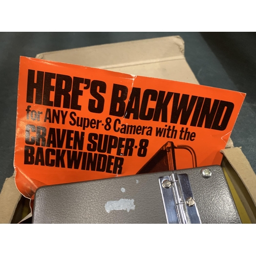 932 - A CRAVEN SUPER 8 BACKWINDER WITH INSTRUCTIONS