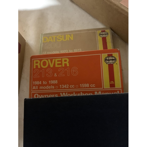 933 - THREE HAYNES HARDBACK CAR MANUALS FOR CITROEN BX, ROVER 213 AND 216 AND DATSUN 1200 PLUS A 'SERVICIN... 