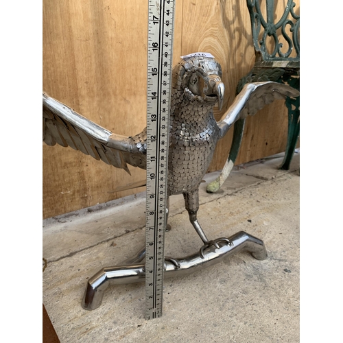 1216 - A STAINLESS STEEL EAGLE WITH WINGS SPANNED OUT