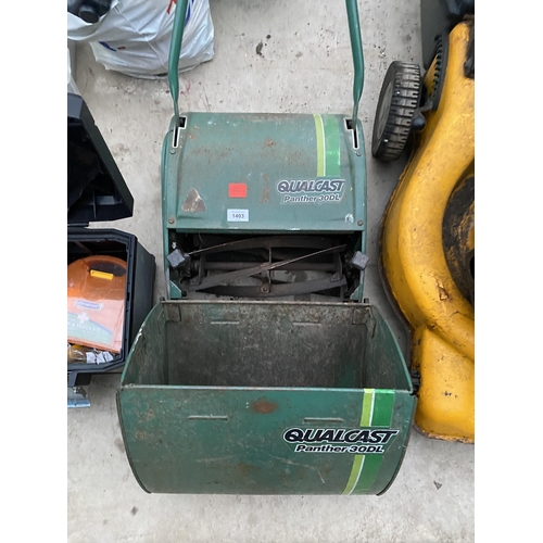 1403 - A VINTAGE QUALCAST PANTHER 30DL PUSH ALONG LAWN MOWER