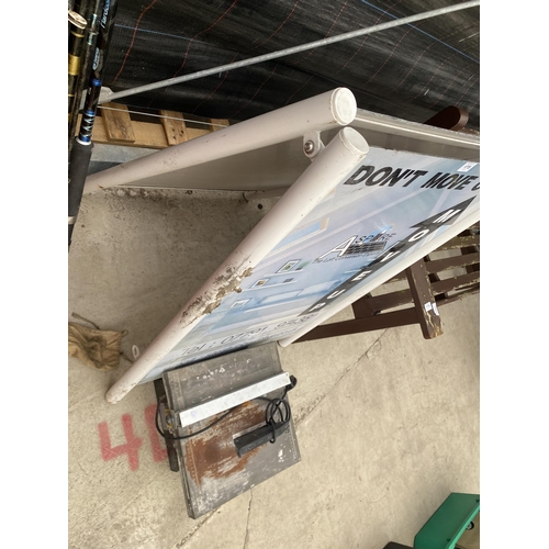 1778 - AN A FRAME ADVERTISING BOARD AND AN ELECTRIC TILE CUTTER