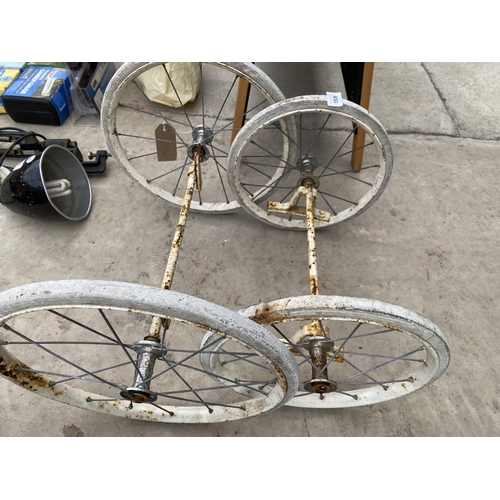 1806 - A SET OF VINTAGE SILVER CROSS WHEELS