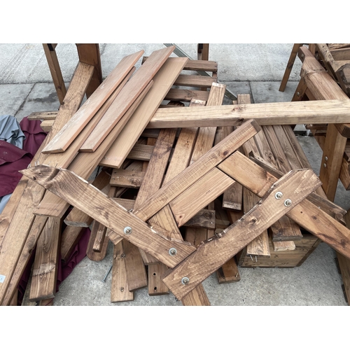 2015 - A LARGE QUANTITY OF TIMBER TO INCLUDE A CHAIR FOR REPAIR AND TWO PLANTERS *PLEASE NOTE FULL VAT ON T... 