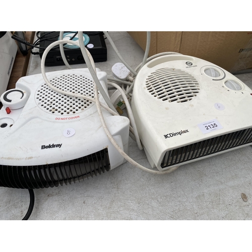 2135 - THREE VARIOUS ELECTRIC HEATERS