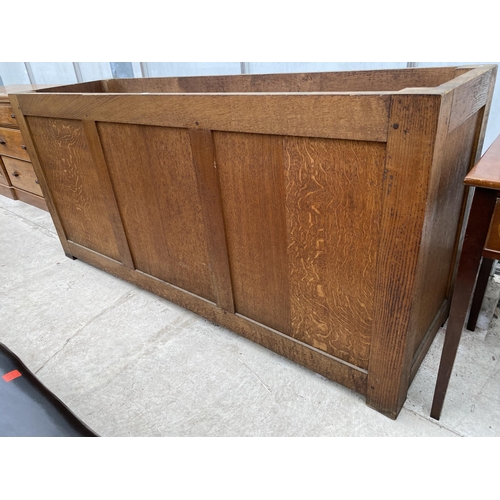 2248 - A LARGE OAK FREE STANDING BAR/COUNTER/KITCHEN ISLAND CARCASS, 76X23