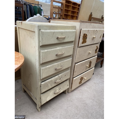 2356 - TWO MID 20TH CENTURY PAINTED CHESTS, 20X14