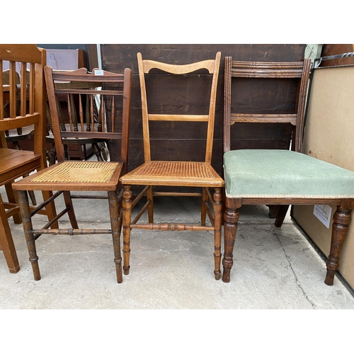 2431 - TWO BEDROOM CHAIRS AND EDWARDIAN DINING CHAIR