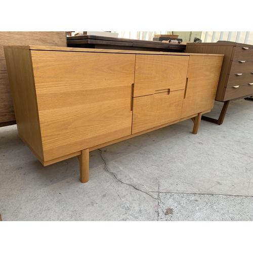 2496 - A RETRO SIDEBOARD ENCLOSING TWO DRAWERS AND TWO CUPBOARDS, 59