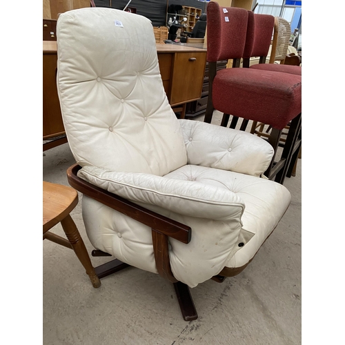 2533 - A 'MOEBEL' SWIVEL RECLINER CHAIR ON BENTWOOD FRAME