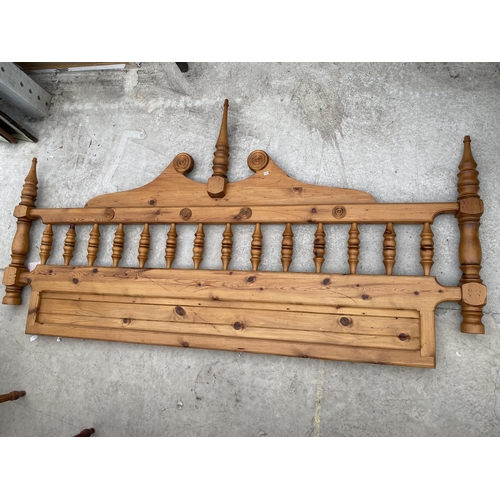 2551A - A PINE DOUBLE HEADBOARD